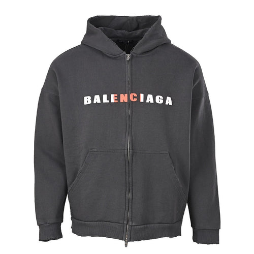 Balenciaga Logo Long-Sleeve Top - Black - front view
