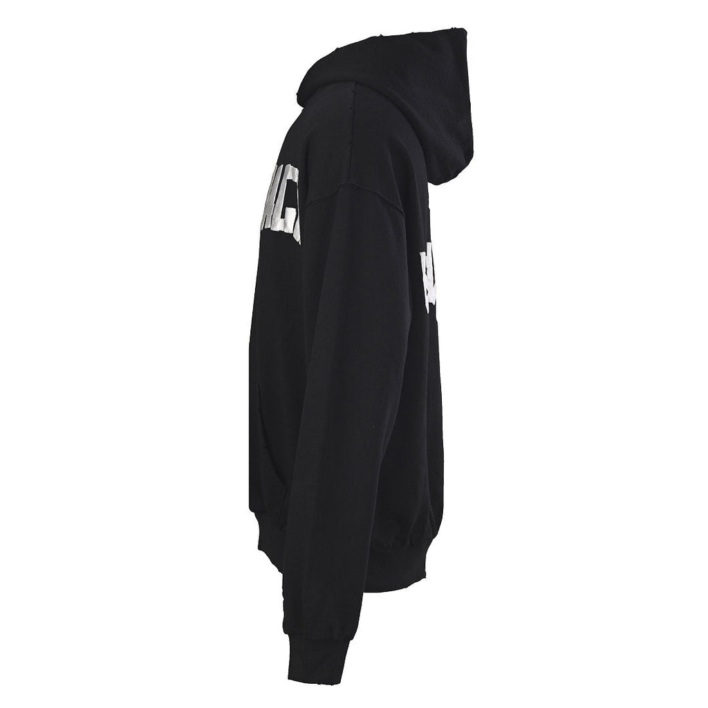 Balenciaga Logo Long-Sleeve Top - Black - back view
