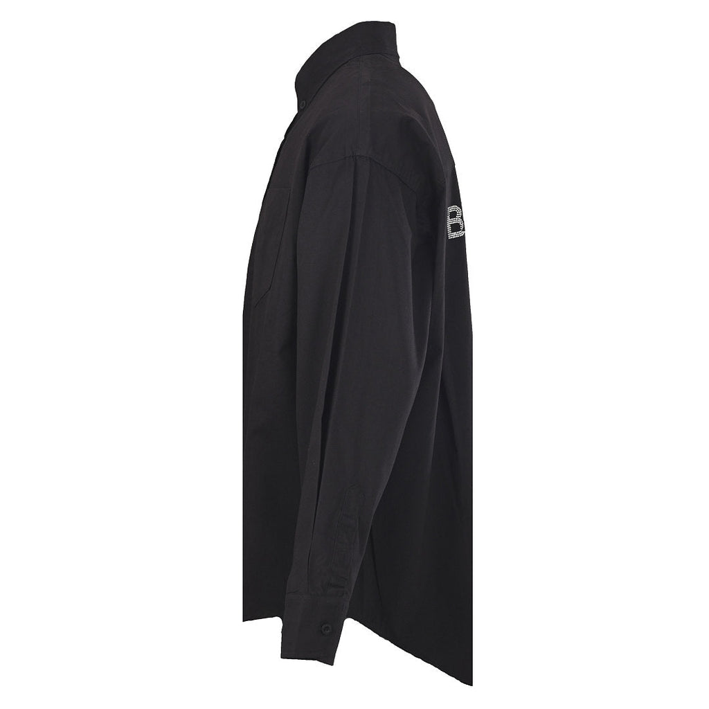 Balenciaga Logo Long-Sleeve Top - Black - back view