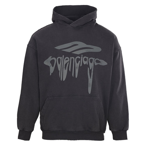 Balenciaga Logo Long-Sleeve Top - Black - front view