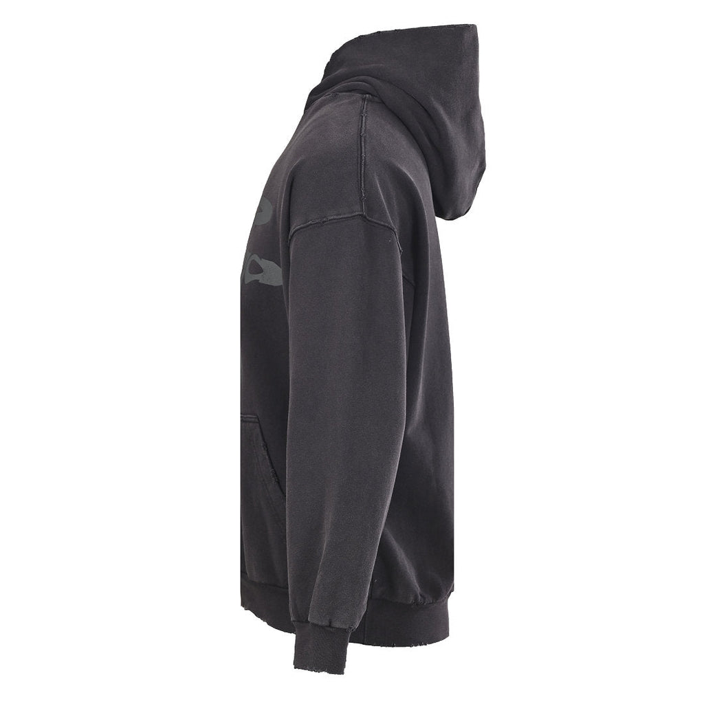 Balenciaga Logo Long-Sleeve Top - Black - back view