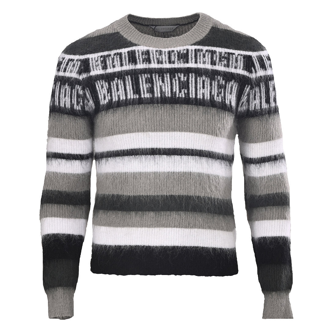 Balenciaga Logo Long-Sleeve Top - Black - back view