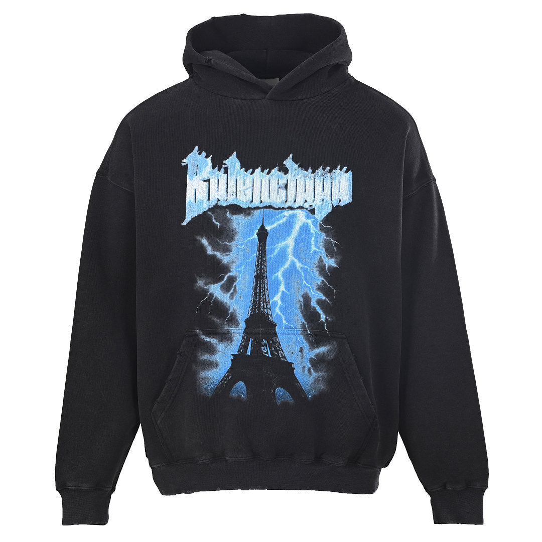 Balenciaga Logo Long-Sleeve Top - Black - front view