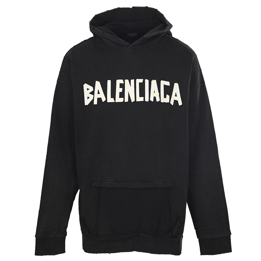 Balenciaga Logo Long-Sleeve Top - Black - front view