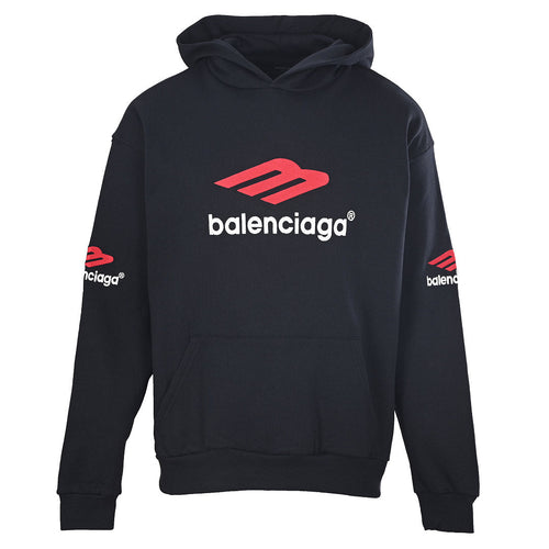 Balenciaga Logo Long-Sleeve Top - Black - front view