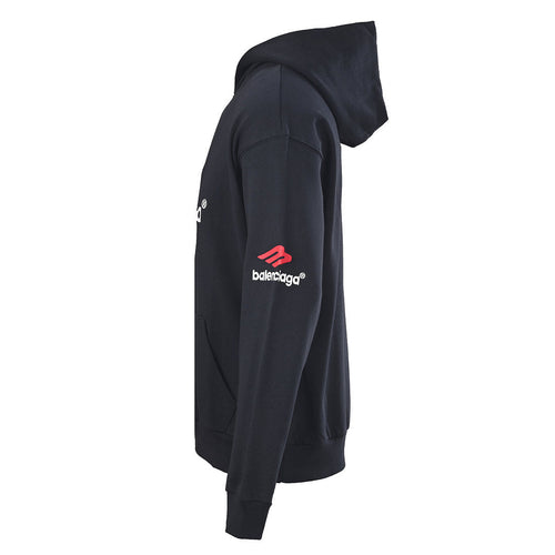 Balenciaga Logo Long-Sleeve Top - Black - back view