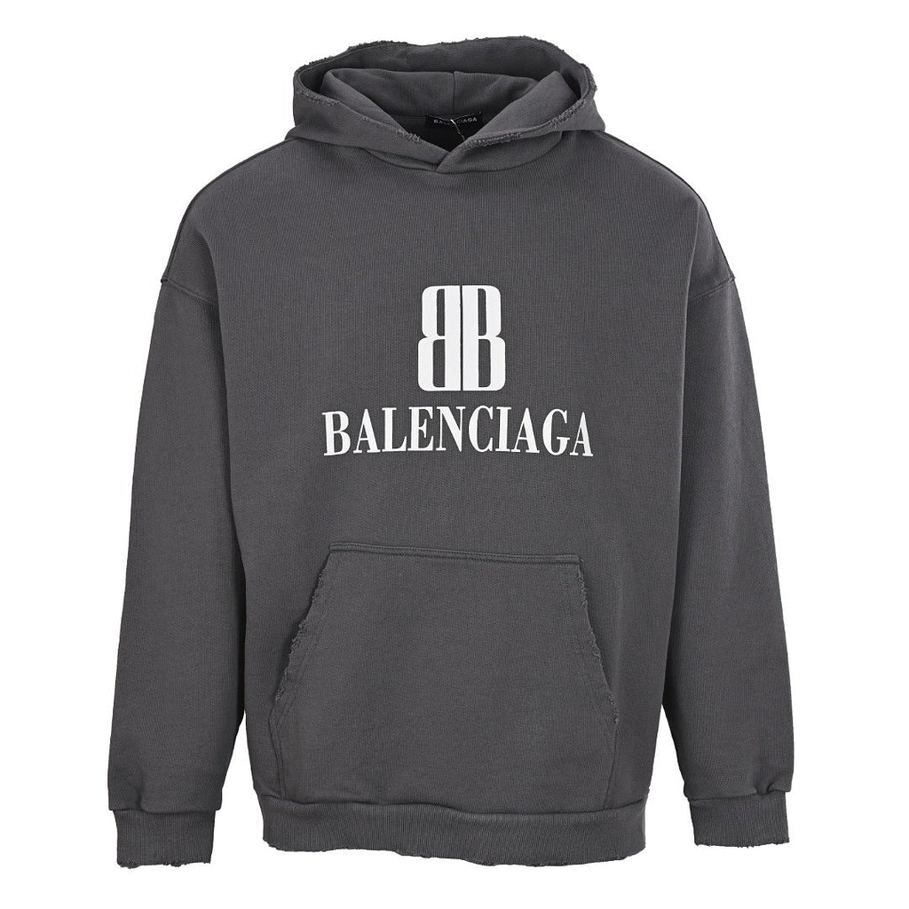 Balenciaga Logo Long-Sleeve Top - Black - front view