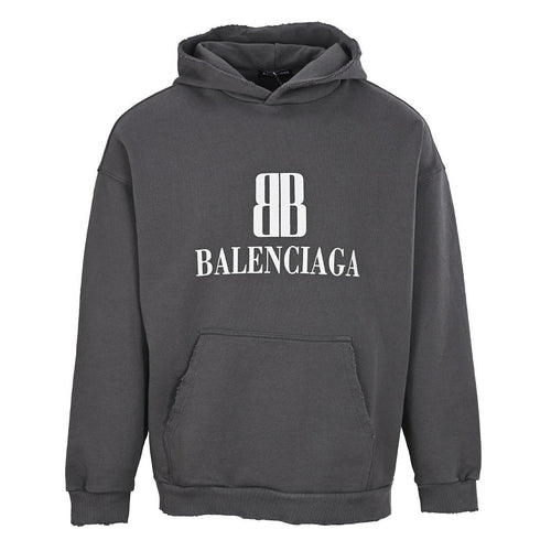 Balenciaga Logo Long-Sleeve Top - Black - front view