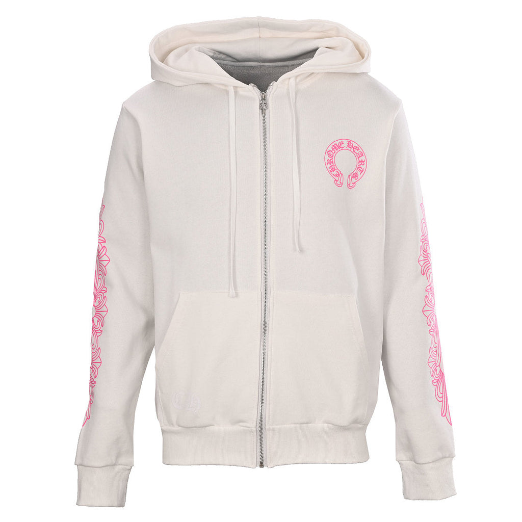 Chrome Hearts Pink Horseshoe Jacket - White - front view