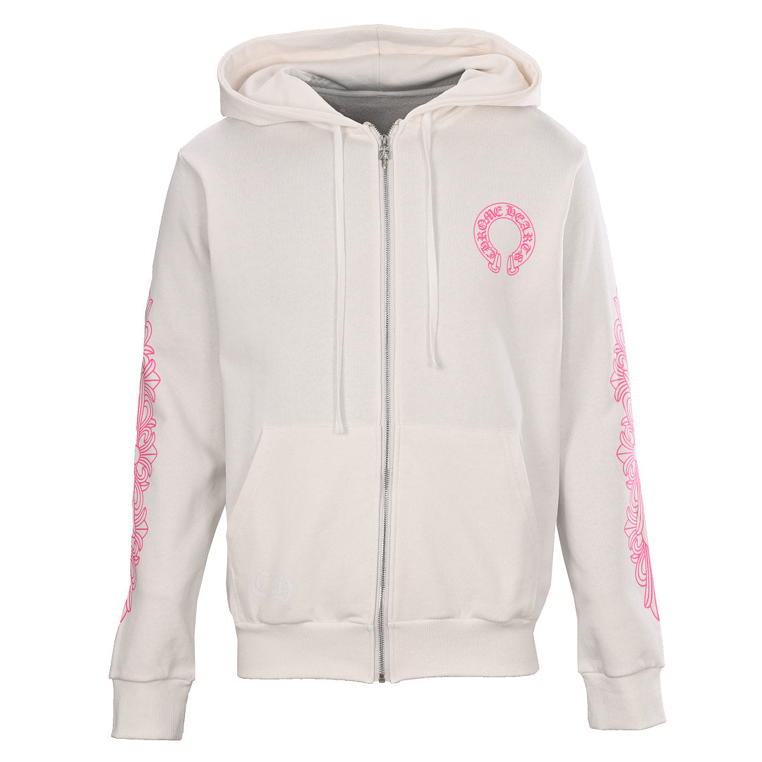 Chrome Hearts Pink Horseshoe Jacket - White - front view