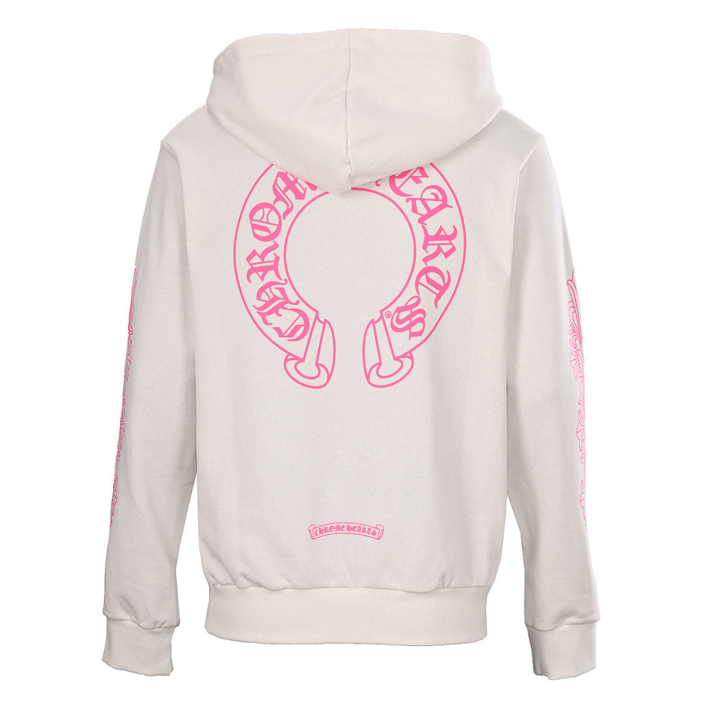 Chrome Hearts Pink Horseshoe Jacket - White - back view