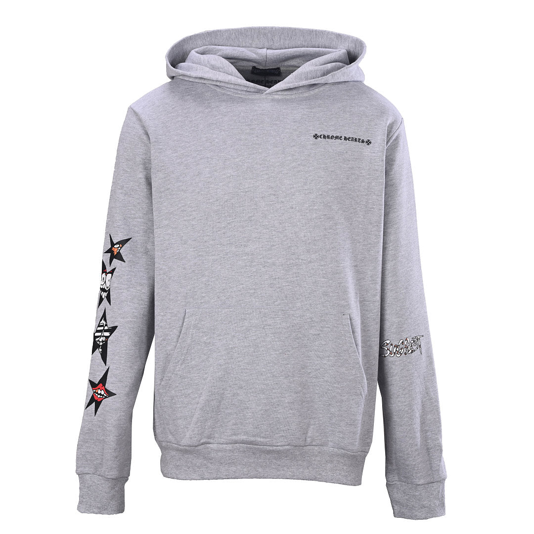 Chrome Hearts Star and Tooth Pullover Hoodie - Black - front view