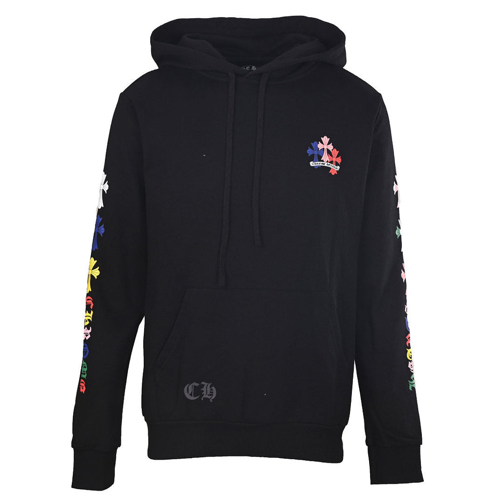 Chrome Hearts Multicolor Cross Pullover Hoodie - Black - front view