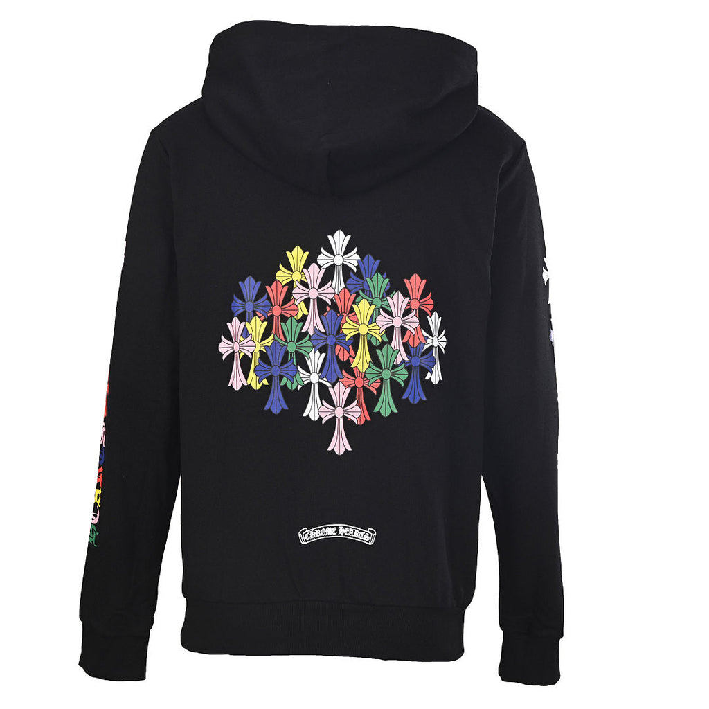 Chrome Hearts Multicolor Cross Pullover Hoodie - Black - back view