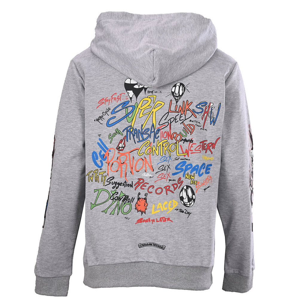 Chrome Hearts Graffiti Letter Pullover Hoodie - Black - back view
