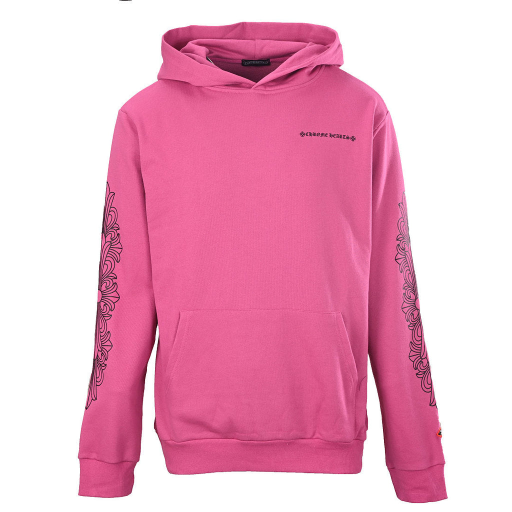 Chrome Hearts Spiderweb and Tooth Pullover Hoodie - Pink - front view