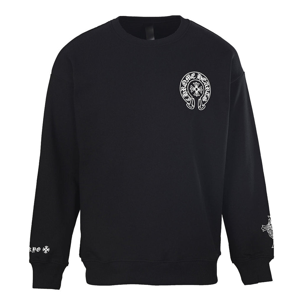 Chrome Hearts Chest Horseshoe Crewneck Sweatshirt - Black - front view