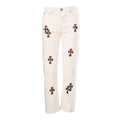Chrome Hearts Cross Patch Embroidery Jeans - White - front view
