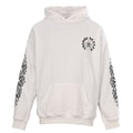 Chrome Hearts Pearl Cross Embroidery Pullover Hoodie - White - front view