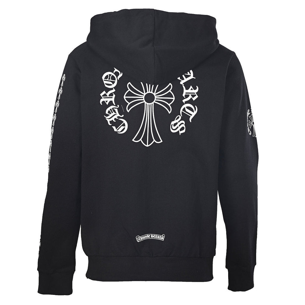 Chrome Hearts Sleeve Cross Zip-Up Hoodie - Black - back view