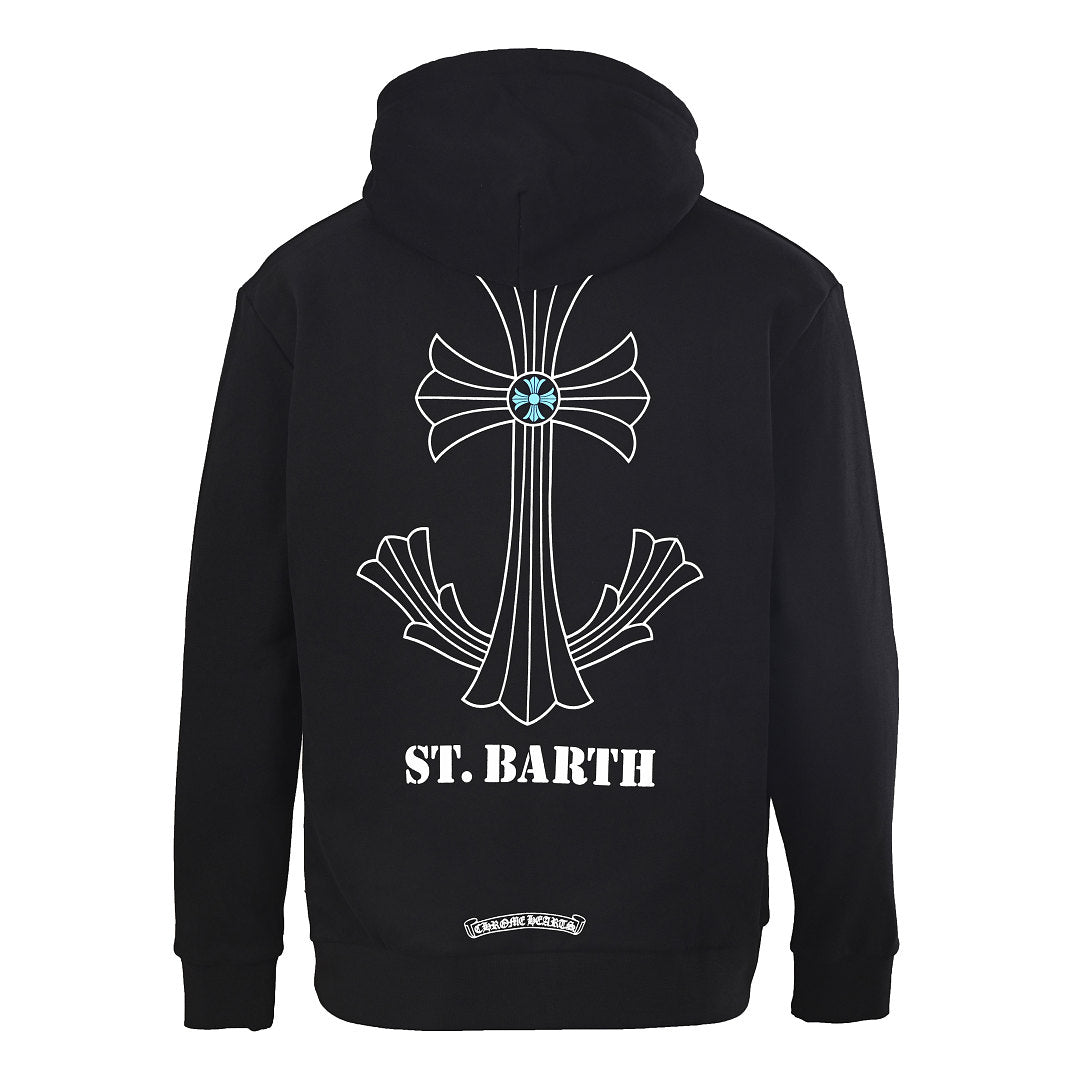 Chrome Hearts Cross Patch Half-Zip Sweatshirt - Black - back view