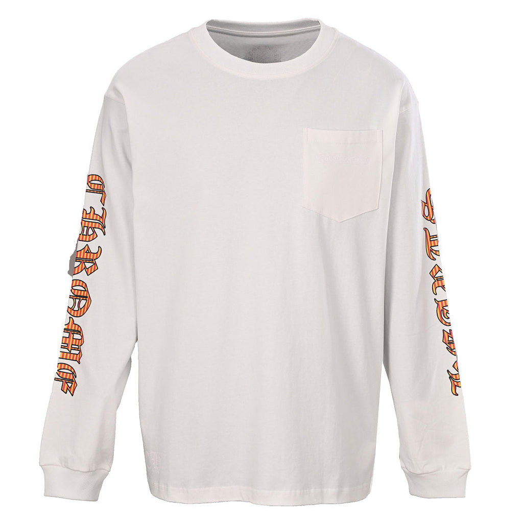 Chrome Hearts Sword Graphic Long-Sleeve T-Shirt - White and Orange - front view