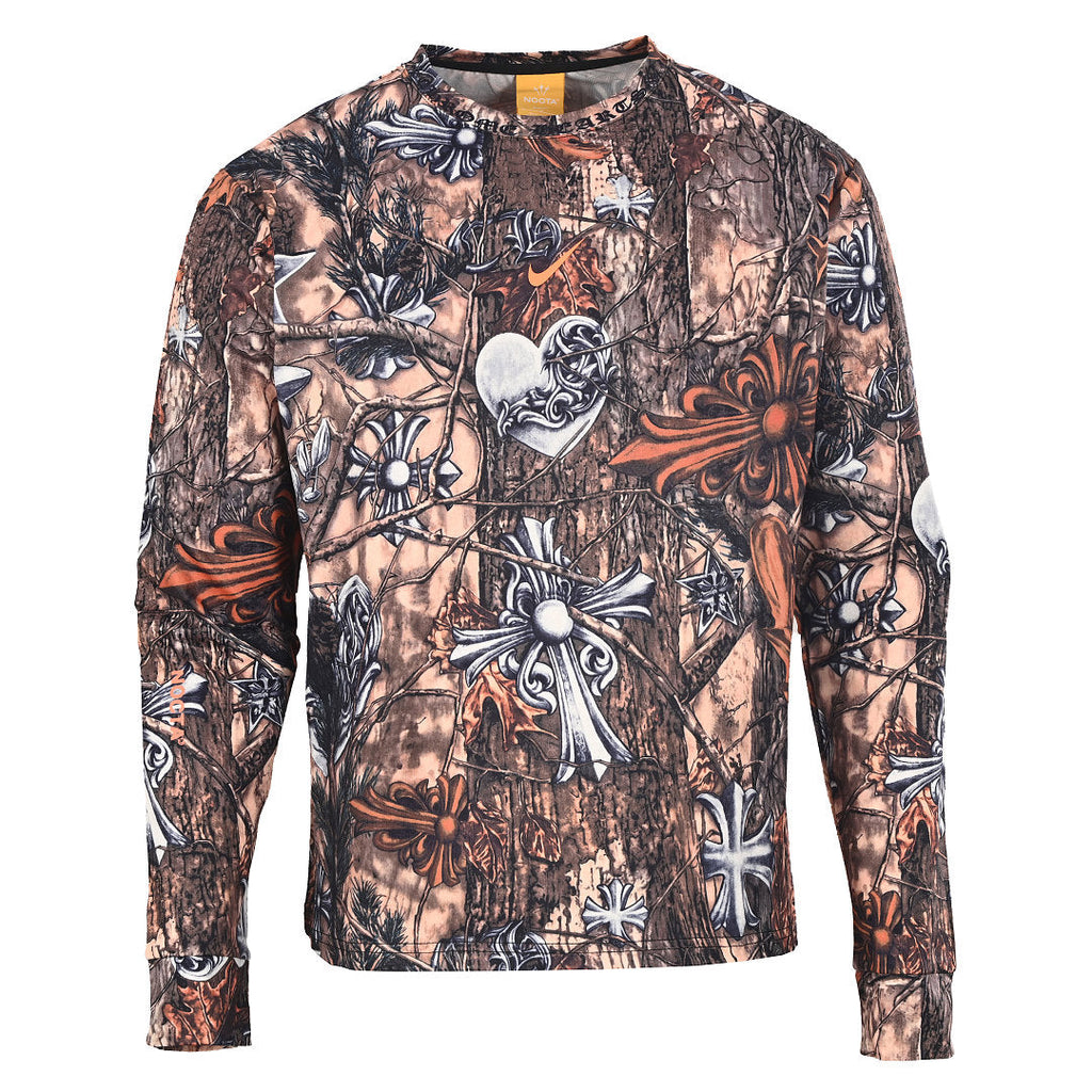 Chrome Hearts Forest Camo Cross Long-Sleeve T-Shirt - Black - front view