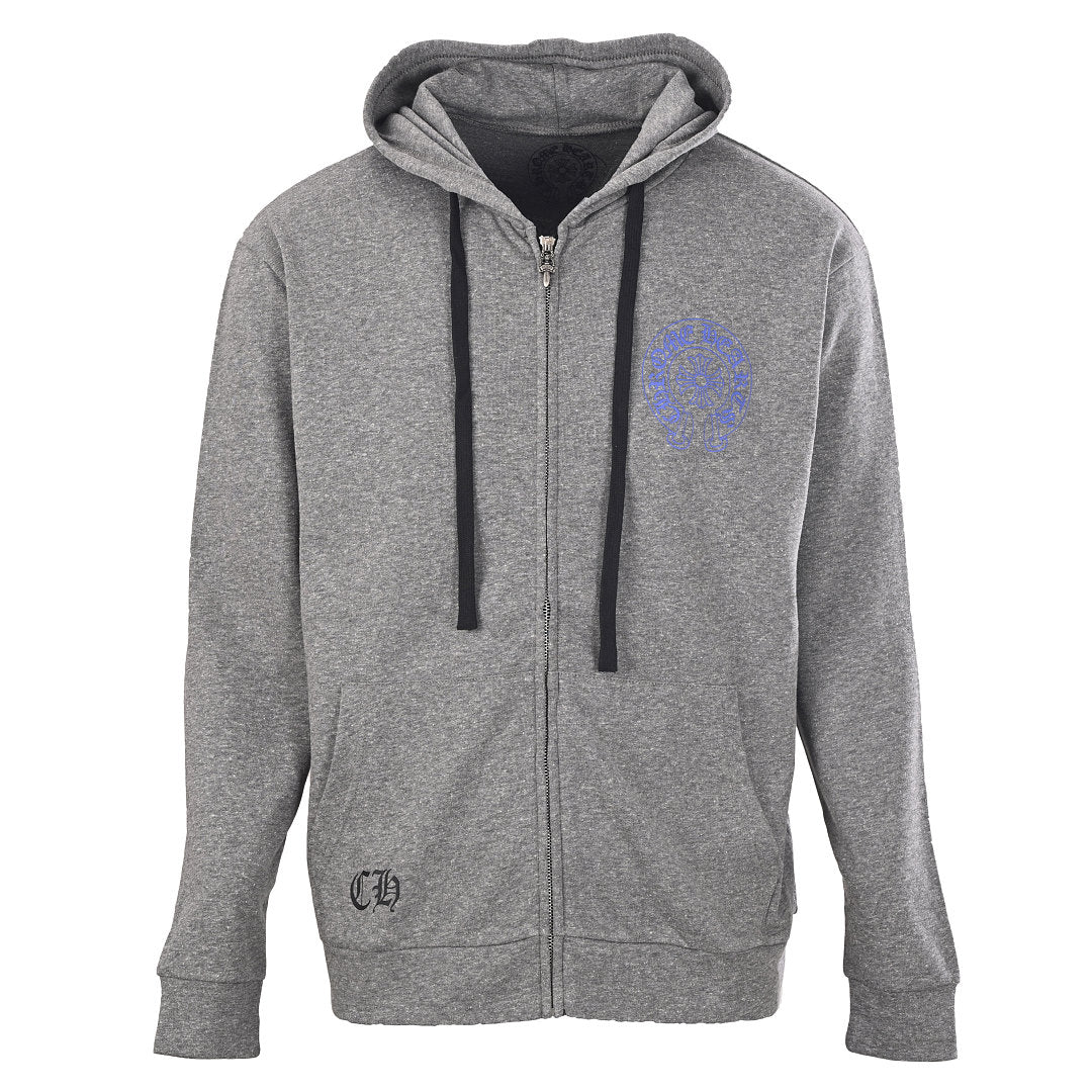 Chrome Hearts Black Cross Floral Zip-Up Hoodie - Black - front view