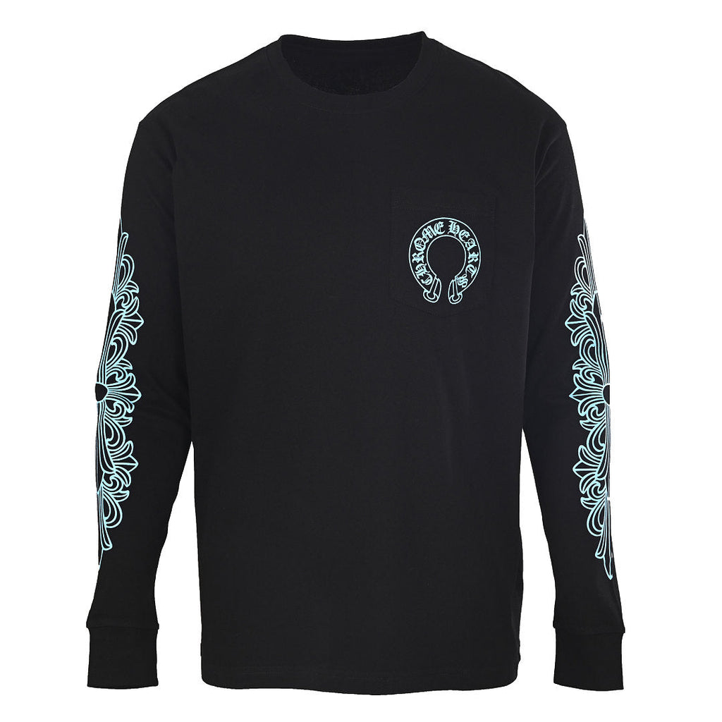 Chrome Hearts Scroll Graphic Long-Sleeve T-Shirt - Black - front view