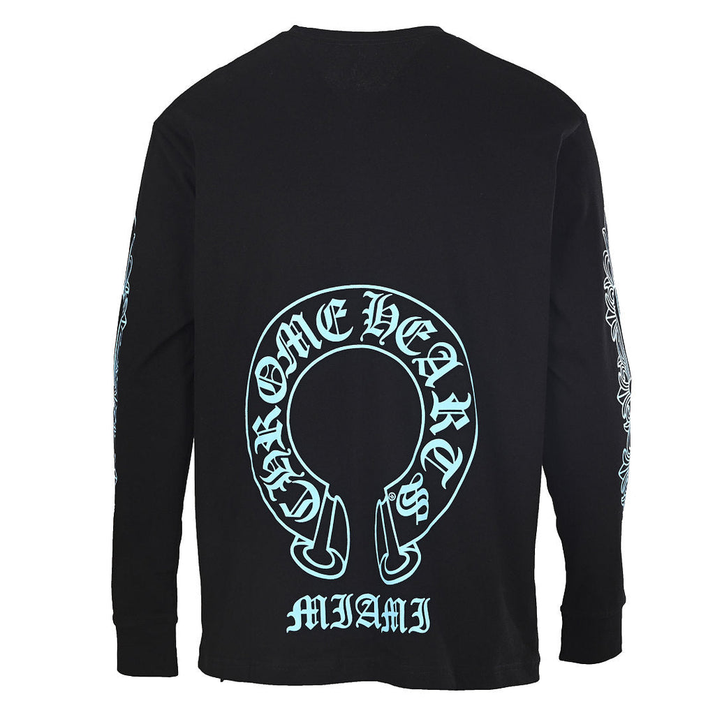 Chrome Hearts Scroll Graphic Long-Sleeve T-Shirt - Black - back view