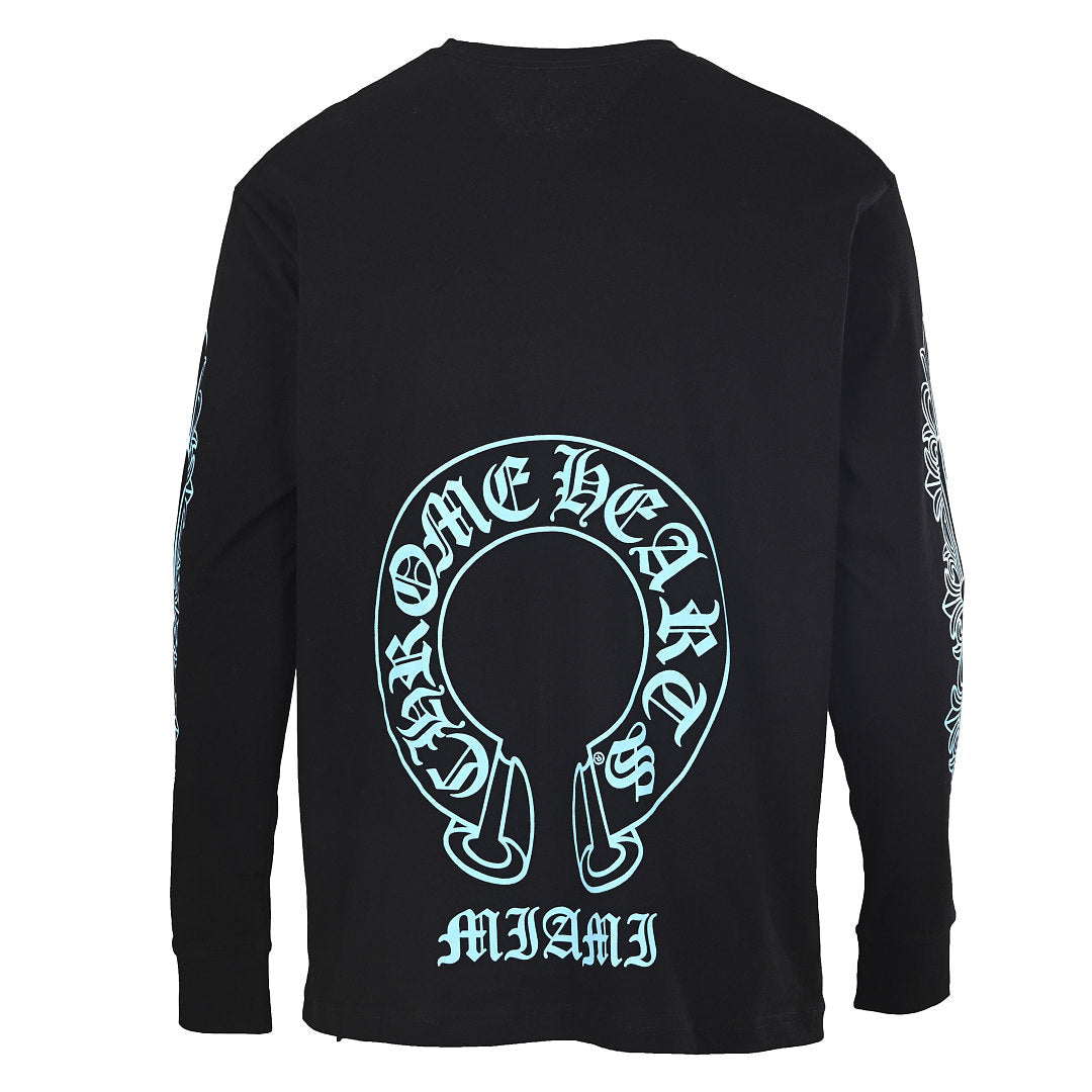 Chrome Hearts Scroll Graphic Long-Sleeve T-Shirt - Black - back view