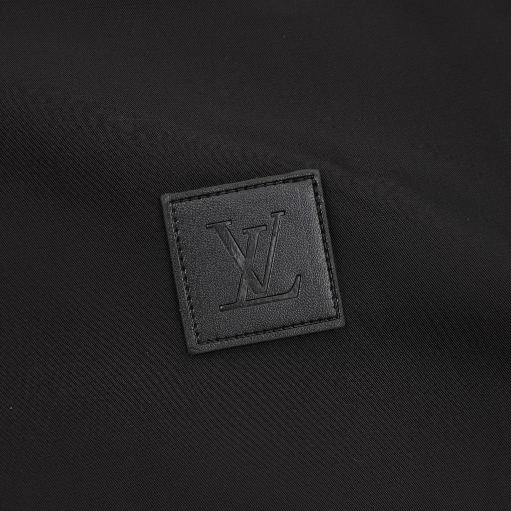 Louis Vuitton Monogram Jacquard Double-Faced Reversible Hooded Windbreaker Jacket Men Black