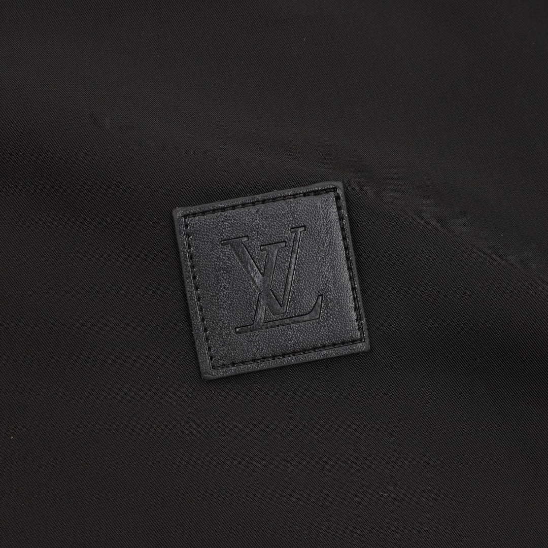 Louis Vuitton Monogram Jacquard Double-Faced Reversible Hooded Windbreaker Jacket Men Black