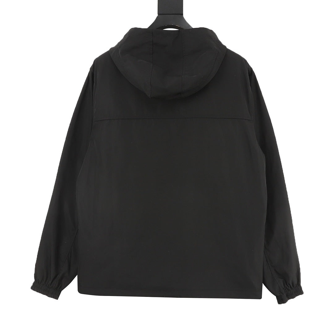 Louis Vuitton Monogram Jacquard Double-Faced Reversible Hooded Windbreaker Jacket Men Black