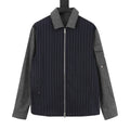 Moncler Wool Pinstripe Herringbone Panel Zip Jacket – Men’s, Navy Blue
