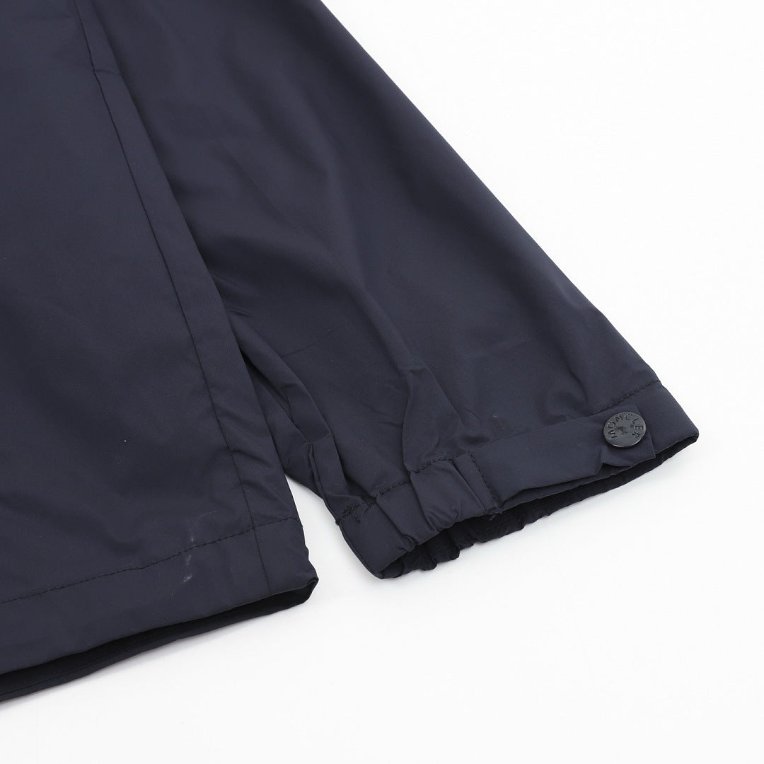 Moncler Sassiere Hood Print Logo Hooded Zip Jacket – Men’s, Navy Blue