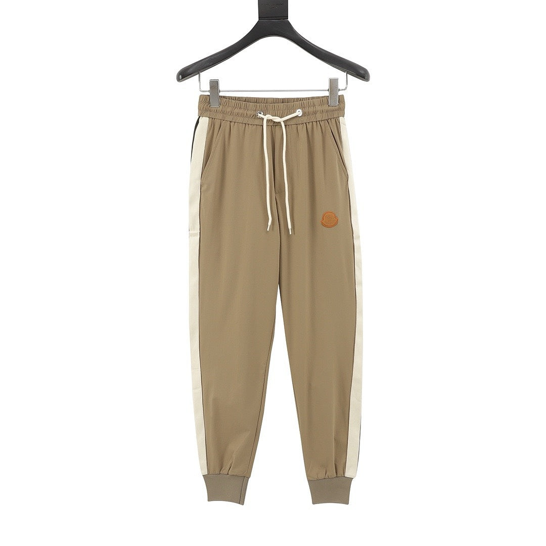 Moncler Side Stripe Logo Patch Jogger Pants – Men’s, Khaki