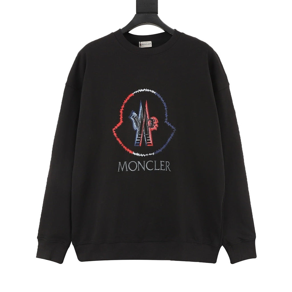 Moncler Tricolor Crest Logo Crewneck Sweatshirt – Men’s, Black
