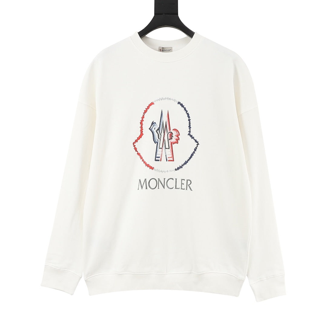 Moncler Colorblock Logo Crewneck Sweatshirt – Men’s, White