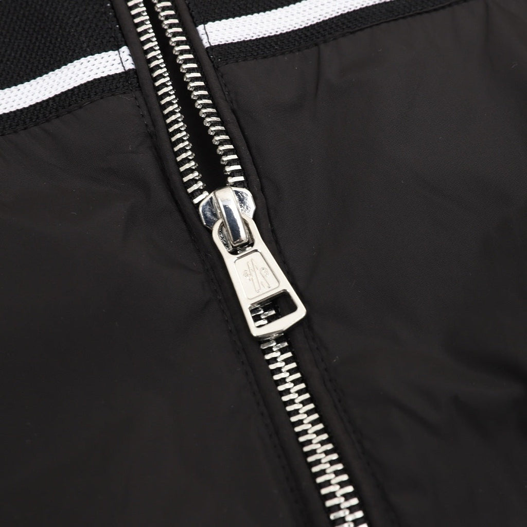 Moncler Chest Logo Stripe Hooded Zip Jacket – Men’s, Black