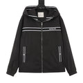 Moncler Chest Logo Stripe Hooded Zip Jacket – Men’s, Black