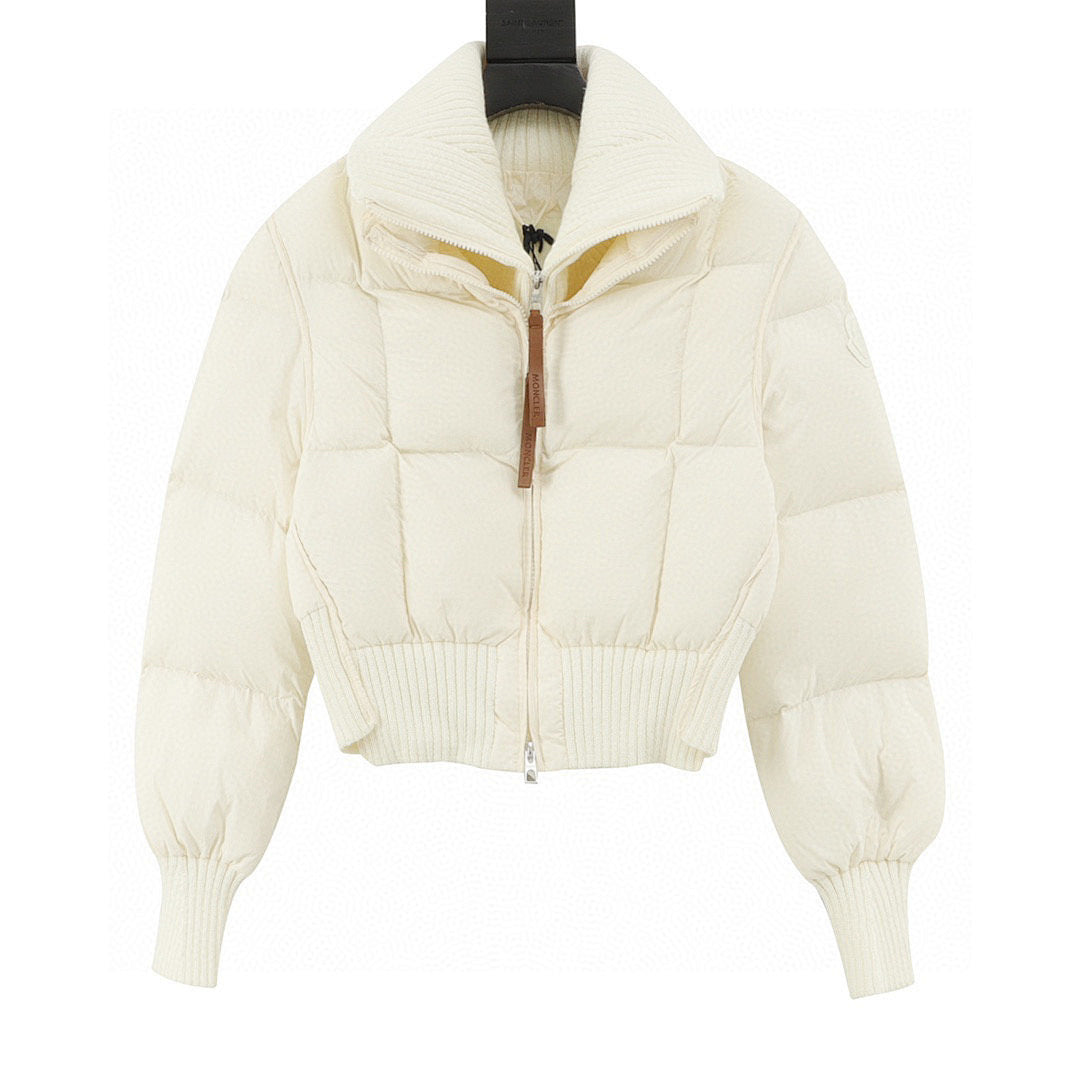 Moncler Jadeite Women's Cropped Down Jacket - Ivory - front view