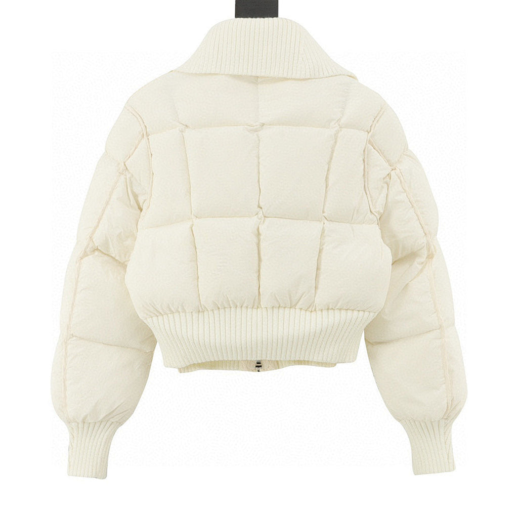 Moncler Jadeite Women's Cropped Down Jacket - Ivory - back view