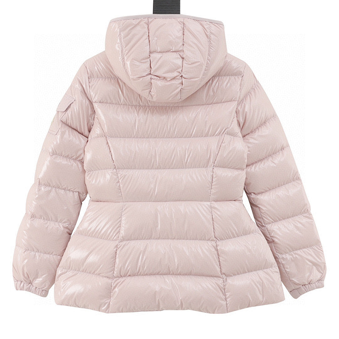 Moncler Barante Women's Fitted Hooded Down Jacket - Blush Pink - back view
