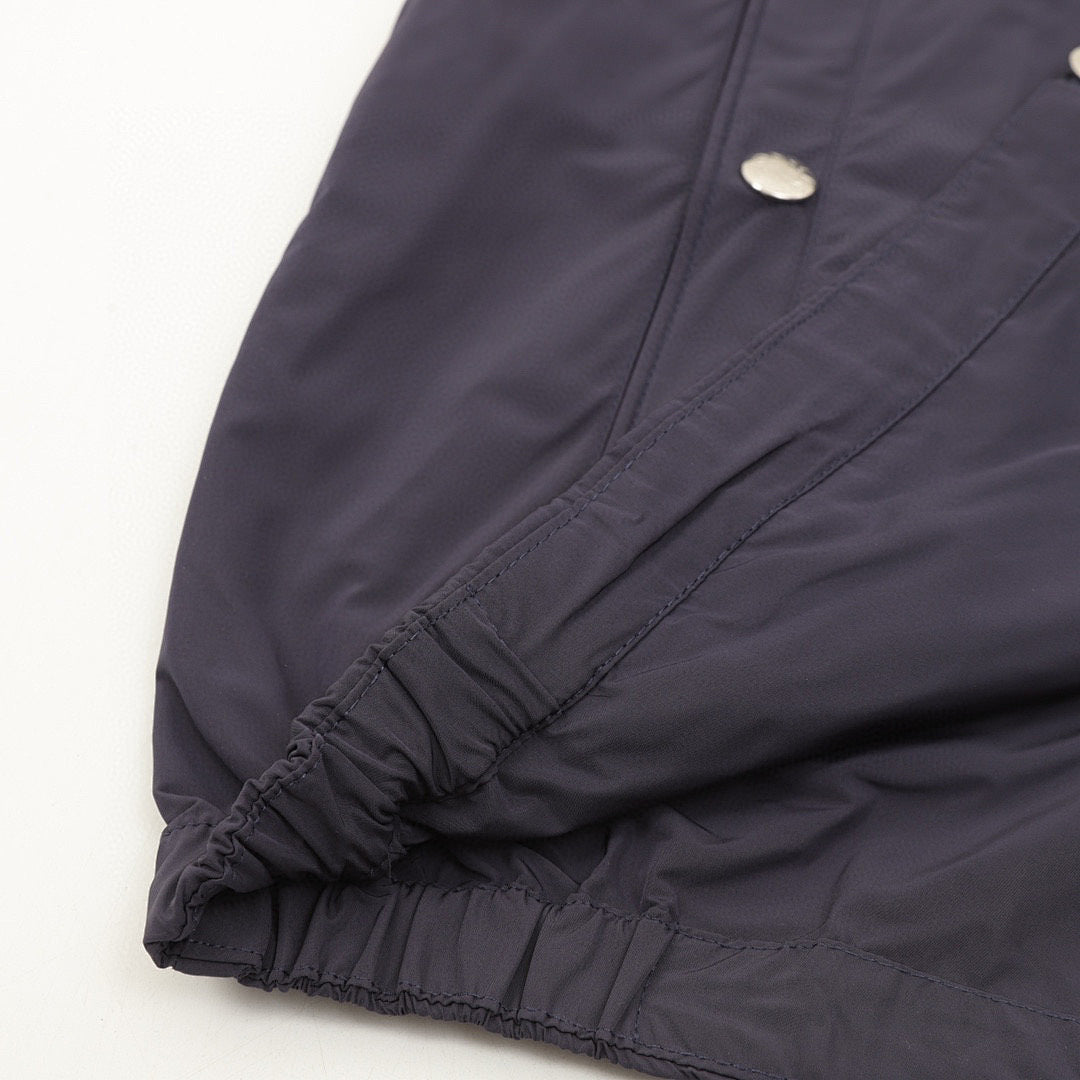 Moncler Striped-Sleeve Hooded Shell Jacket - Navy - detail 2