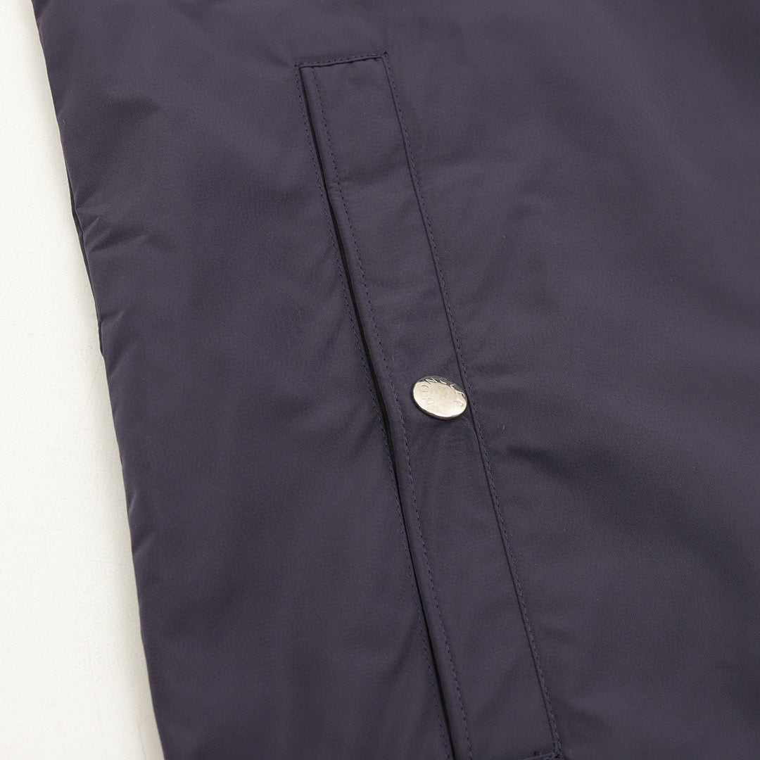 Moncler Striped-Sleeve Hooded Shell Jacket - Navy - detail 3