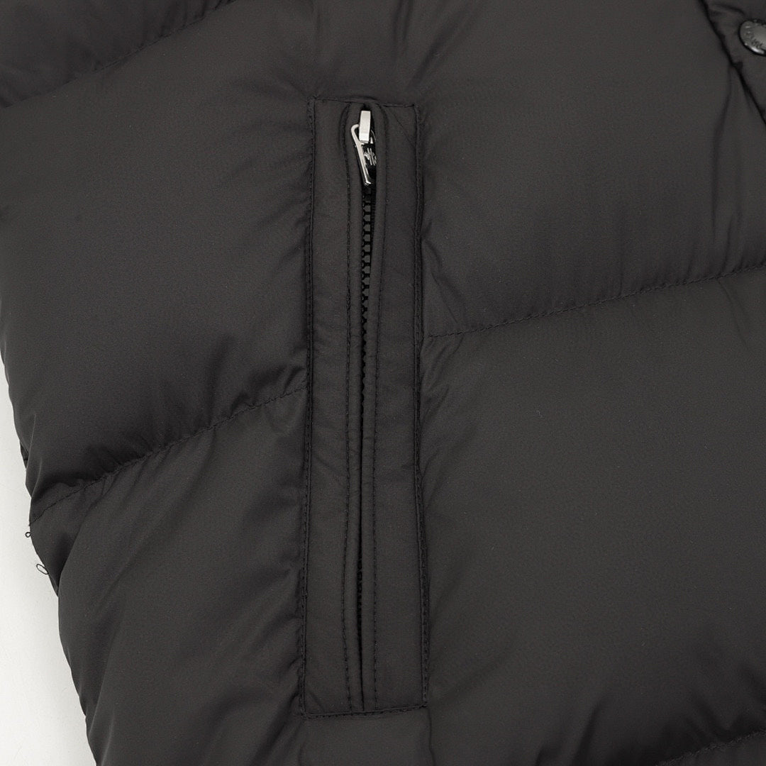 Moncler Maya Matte Long Hooded Down Coat - Black - detail 2