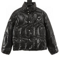 Moncler Palm Angels Wave-Quilted Down Jacket - Black - front view
