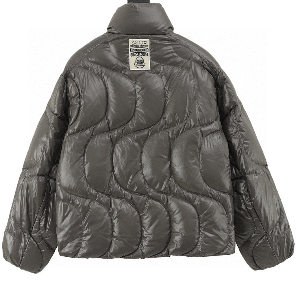 Moncler Palm Angels Wave-Quilted Down Jacket - Gray - back view