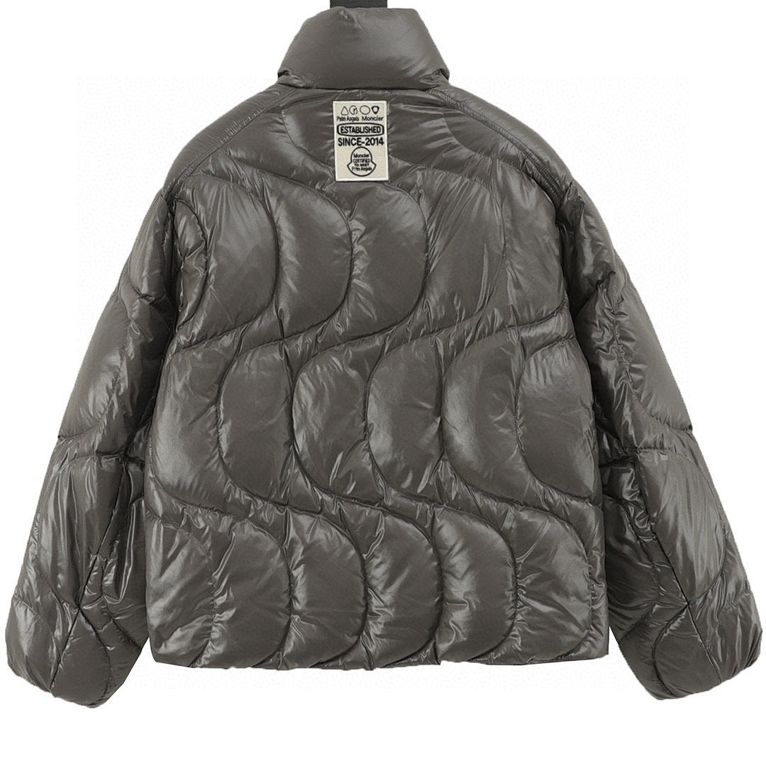 Moncler Palm Angels Wave-Quilted Down Jacket - Gray - back view